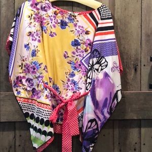 CAbi Multicolor Floral Blouse